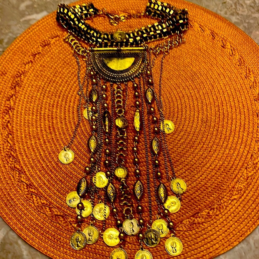 Vintage necklace coins Queen Elizabeth the second